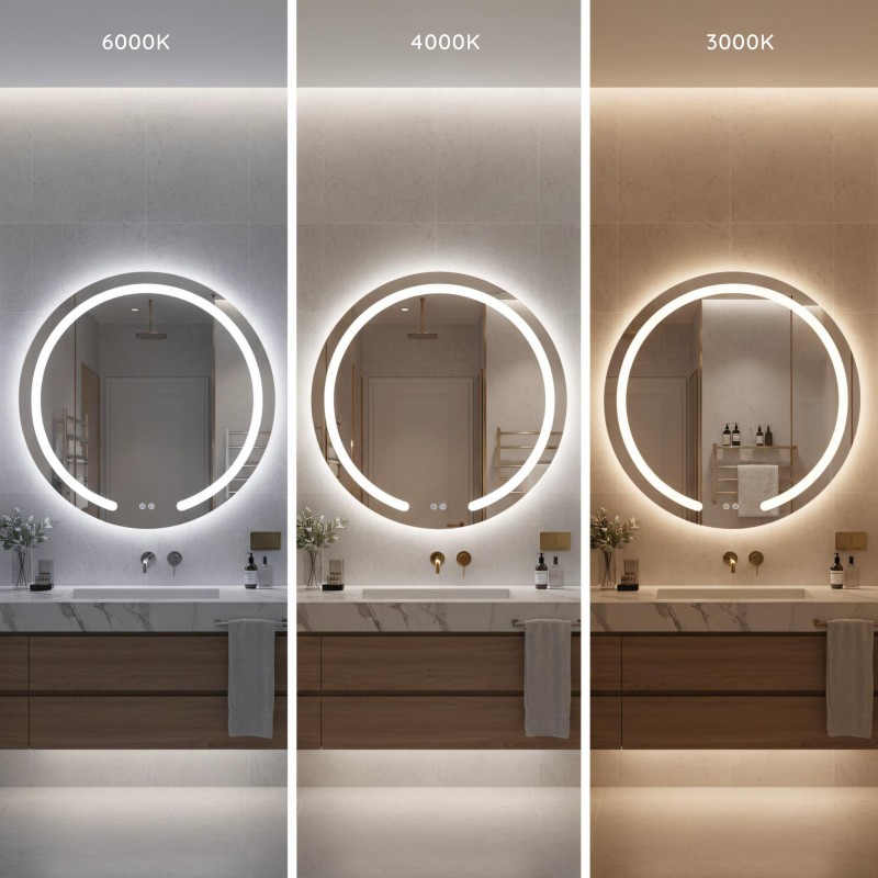 Lustro ścienne LED 50cm Modern