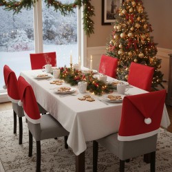 Pokrowiec na krzesło czapka Mikołaja 2 szt