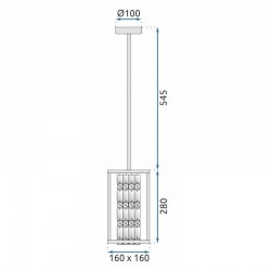 Lampa wisząca kryształowa APP1110-1CP Czarna