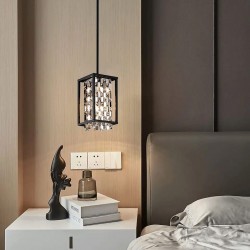 Lampa wisząca kryształowa APP1110-1CP Czarna