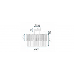 Lampa sufitowa plafon kryształowa APP1481-1C Black matt