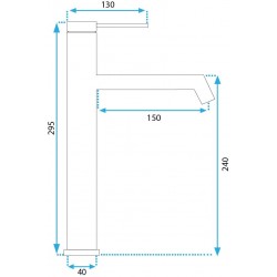 Bateria Umywalkowa Rea Foss nikiel szczotkowany Inox wysoka