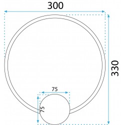 LAMPA ŚCIENNA KINKIET LED APP1383-CW BLACK 30cm
