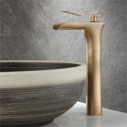 Bateria Umywalkowa REA Laguna antique Złota Szczotkowana Wysoka