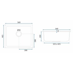 Zlewozmywak granitowy Nels czarny nakrapiany