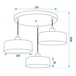 Lampa Wisząca APP1334-3CP Black Gold