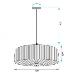 Lampa Wisząca Boho APP1484-1CP Czarna