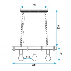 LAMPA SUFITOWA WISZĄCA BOHO LINE APP1319-3CP