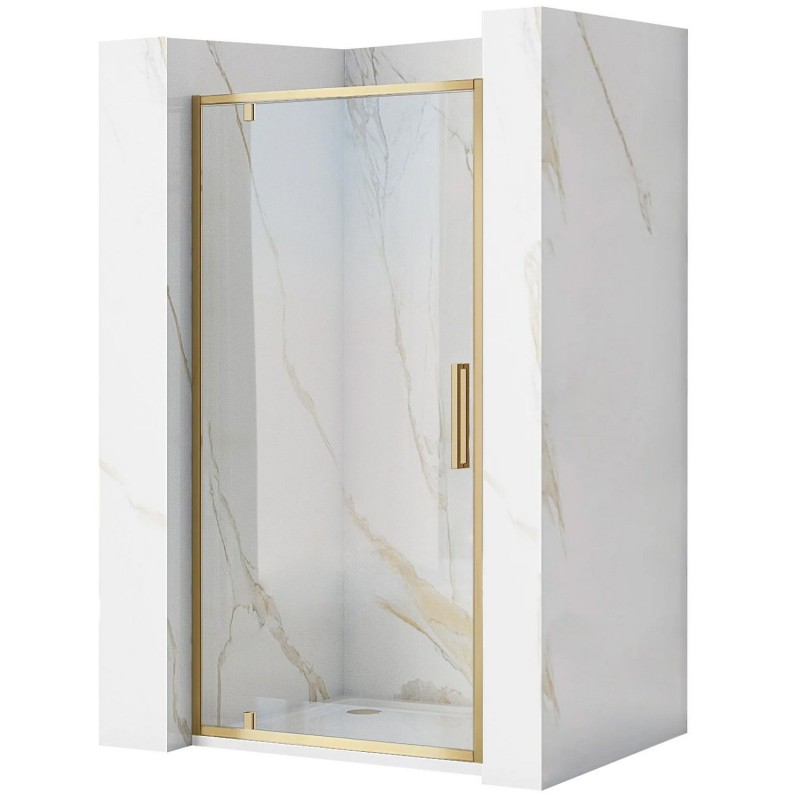 Drzwi Prysznicowe Uchylne REA Rapid Swing 100  ZŁOTE SZCZOTKOWANE