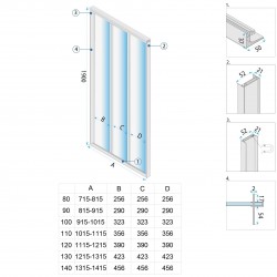 Drzwi prysznicowe Rea Alex 120 Złote Szczotkowane