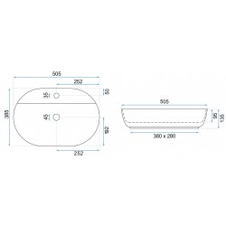 Umywalka Nablatowa REA Aura 51