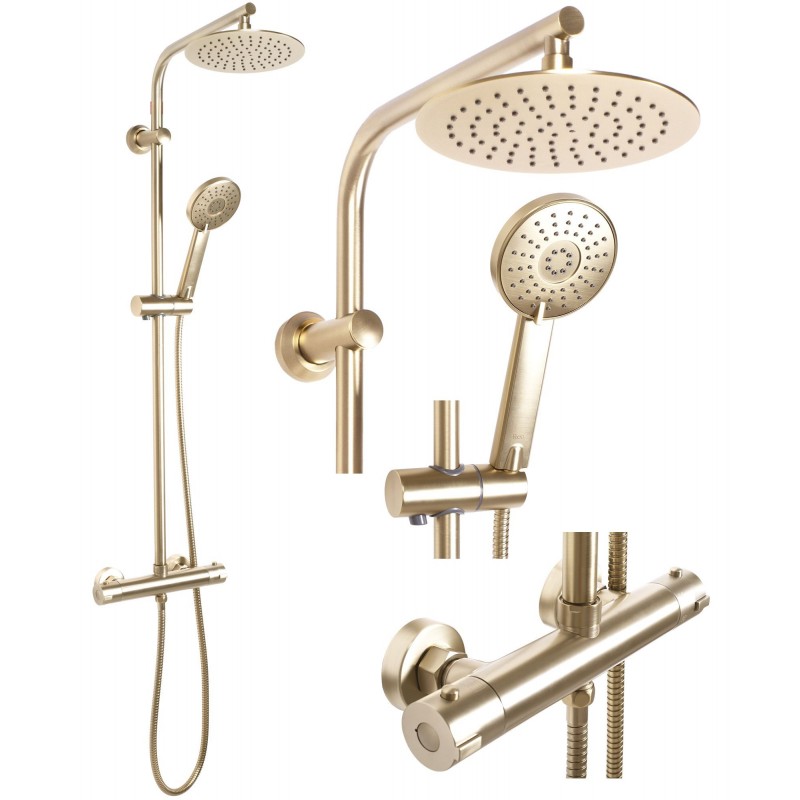 Zestaw Prysznicowy z termostatem REA Bliss złoty szczotkowany