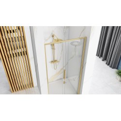 Drzwi Prysznicowe Przesuwne REA Rapid Slide 140 Złote Szczotkowane
