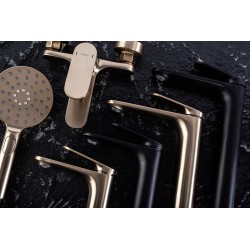 Bateria Umywalkowa REA Marco Złota Szczotkowana Wysoka