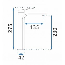 Bateria Umywalkowa REA Marco Złota Szczotkowana Wysoka