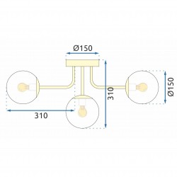 Lampa sufitowa złota APP1575-5C