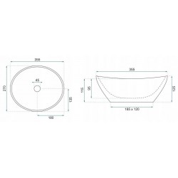 Umywalka nablatowa Rea Sofia Mini Cloudy