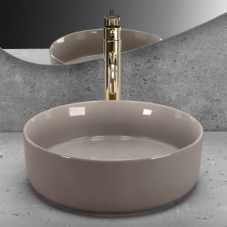 Umywalka nablatowa Rea Sami Beige Shiny