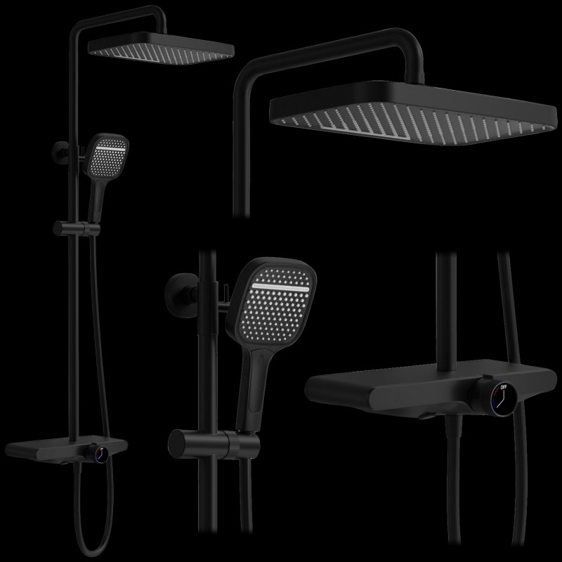 Zestaw Prysznicowy REA Bari Czarny