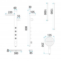 Zestaw Prysznicowy z termostatem REA Karl Tytan
