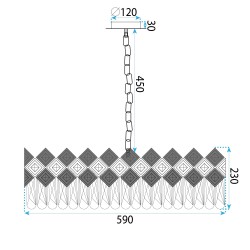Lampa kryształowa wisząca APP1540-8CP60 Gold
