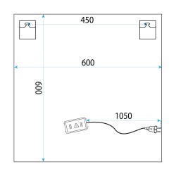 LUSTRO ŚCIENNE LED 60x60 YH-BL-12