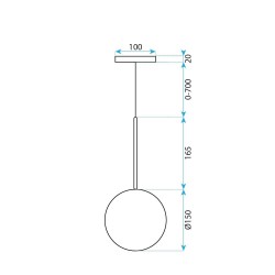 Lampa Sufitowa Wisząca Szklana Kula CZARNY CHROM 15cm APP1682-1CP