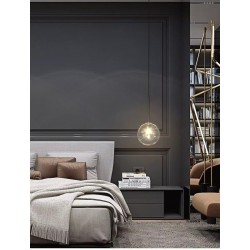 Lampa Sufitowa Wisząca Szklana Kula CZARNY CHROM 15cm APP1682-1CP