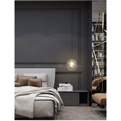 Lampa Sufitowa Wisząca Szklana Kula CZARNY CHROM 20cm APP1685-1CP