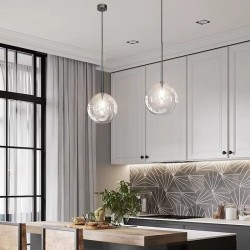 Lampa Sufitowa Wisząca Szklana Kula CZARNY CHROM 20cm APP1685-1CP