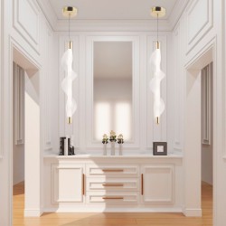 LAMPA WISZĄCA LED G008-1CP BIAŁY/ZŁOTY