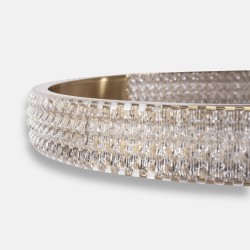 Lampa sufitowa nowoczesna LED G004-C Złota Szczotkowana z pilotem