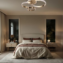 Lampa sufitowa nowoczesna LED G004-C Złota Szczotkowana z pilotem