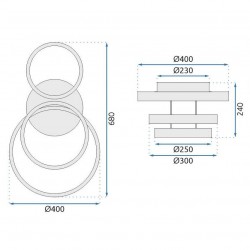 Lampa sufitowa nowoczesna LED G003-C Złota