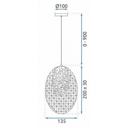LAMPA WISZĄCA KRYSZTAŁOWA LED G088-1CP Złota