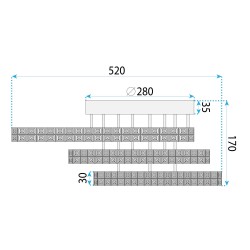 Lampa sufitowa LED Kryształ MS013-CP Różowe Złoto