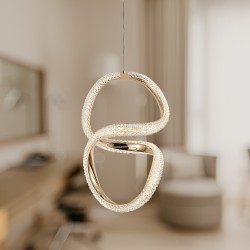 LAMPA WISZĄCA LED G069-CP Złota