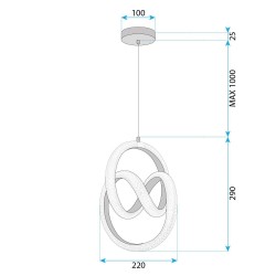 LAMPA WISZĄCA LED G068-CP Złota