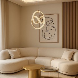 LAMPA WISZĄCA LED G068-CP Złota