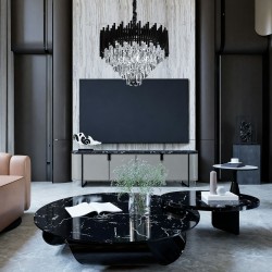 Lampa Wisząca z Kryształami G063-CP 50cm Czarna