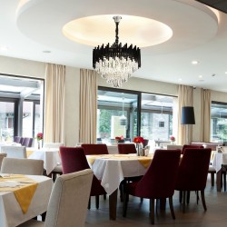 Lampa Wisząca z Kryształami G063-CP 50cm Czarna