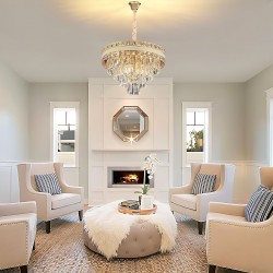 Lampa Wisząca z Kryształami G048-CP 50CM ZŁOTA