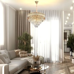 Lampa Wisząca z Kryształami G048-CP 50CM ZŁOTA