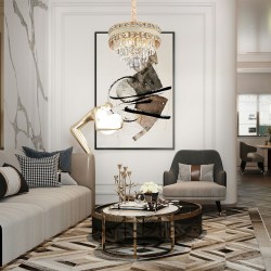 Lampa Wisząca z Kryształami G047-CP 40CM ZŁOTA