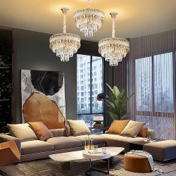 Lampa Wisząca z Kryształami G047-CP 40CM ZŁOTA