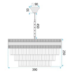 Lampa Wisząca z Kryształami G047-CP 40CM ZŁOTA