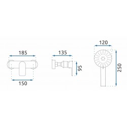 Bateria prysznicowa ze słuchawką REA BLOOM biała chrom
