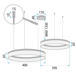 Lampa wisząca LED LHJ048-CP2 ZŁOTA