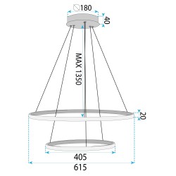 Lampa wisząca LHJ007-CP2 Złota