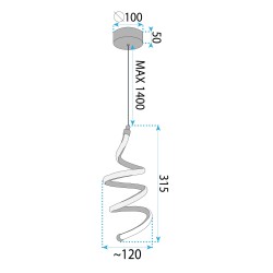LAMPA SUFITOWA WISZĄCA LED LHJ096-1CP JASNE RÓŻOWE ZŁOTO